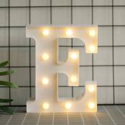 Lettres de l'alphabet à led avec lumière blanche chaude pour décoration d'intérieur, fête, bar, mariage ou festival(E),AAFGVC