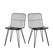Lot de 2 chaises design en métal noir
