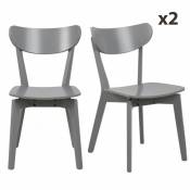 Lot de 2 chaises modernes en bois gris