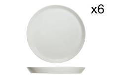 Lot de 6 Assiettes plates en Porcelaine, blanc, D26,5