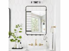 Miroir de salle de bain avec crochet de serviette montage