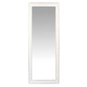 Miroir rectangulaire à moulures blanc grisé 50x130