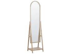 Miroir sur pied en bois solide bois clair 170x43