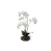 Orchidée artificielle en pot blanche H56
