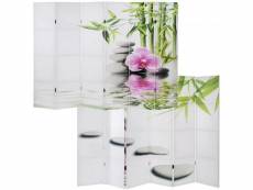 Paravent 6 panneaux pans séparateur de pièce 180x240cm motif orchidee par04024