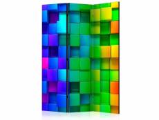 Paris prix - paravent 3 volets "colourful cubes" 135x172cm