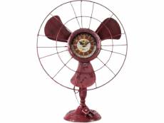 Pendule métal rouge en forme de vieux ventilateur