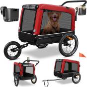 Remorque pour chiens Boxer 3-in-1 buggy pour chiens & jogger remorque pour vélo grand volume env. 240 litres à ressorts Matériau : 600D Oxford Canvas