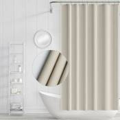 Rideau de douche Rideaux de salle de bain antibactériens résistants à la moisissure beige avec crochets Rideaux de douche de salle de bain