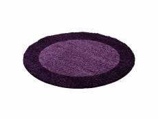 Shaggy - tapis à bordures rond - violet 160 x 160 cm LIFE1601601503LILA
