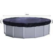 Solaire Couverture de piscine d'hiver ronde 200g / m² pour piscine de taille 420 - 460 cm Dimension bâche ø 520 cm Noir