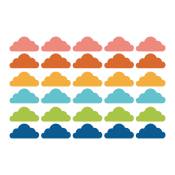 Stickers muraux en vinyle nuages multicolore