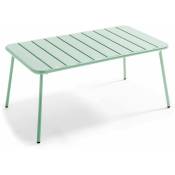 Table basse de jardin acier vert sauge 90 x 50 cm -