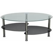 Table basse de salon salle à manger design noir verre