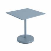 Table carrée Linear Café / 70 x 70 cm - Acier - Muuto bleu en métal