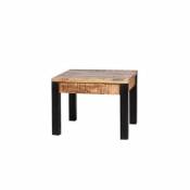Table d'appoint carrée 60x60cm en bois massif et métal