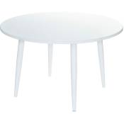 Table de jardin en aluminium ronde coloris blanc Capri - 6 places Jardiline
