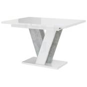 Table Goodyear 125, Blanc brillant + Gris, 75x90x120cm,