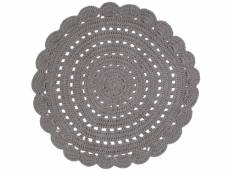 "tapis enfant rond en coton diam120cm - collection alma - nattiot couleurs - gris" EYHA501-GREY