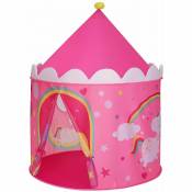 Tente de jeu enfant château pour enfant tipi pop-up portable avec sac de transport intérieur et extérieur idée cadeau rose et jaune - Jaune
