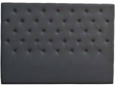 Tête de lit capitonnée "déco" - 169 cm - gris foncé - en pvc