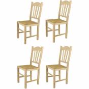 Tommychairs - Set 4 chaises SILVANA pour cuisine, bar et salle à manger, robuste structure en bois de hêtre poli, non traité, 100% naturel et assise