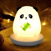 Veilleuse en Forme d'Ours Panda en Silicone Réglage de la Luminosité sur Trois Niveaux, Recharge USB