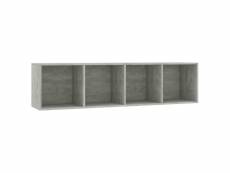 Vidaxl bibliothèque|meuble tv gris cement 143 x 30