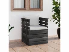 Vidaxl fauteuil de jardin avec coussins bois de pin