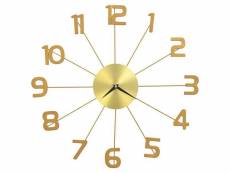 Vidaxl horloge murale métal 50 cm doré 283858