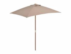 Vidaxl parasol avec mât en bois 150 x 200 cm taupe