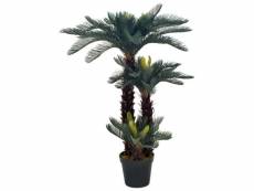 Vidaxl plante artificielle avec pot palmier cycas vert 125 cm