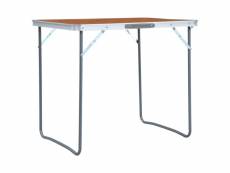 Vidaxl table pliable de camping avec cadre en métal 80x60 cm 48170