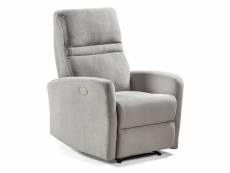Yangas - fauteuil relax electrique tissu gris clair