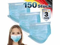 150x masques jetables en tissu polaire 3 plis bleu 390002705