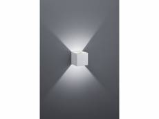 Applique louis cubo double aluminium led emission 10x10 cm trio lighting