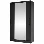 Armoire Atlanta 164, Noir, 200x100x58cm, Wardrobe doors: Glissement - Noir