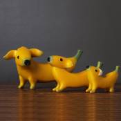 Banane Chien Figurines Résine Dessin Animé Animal