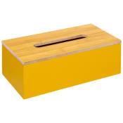 Boîte à mouchoirs rectangulaire bois jaune