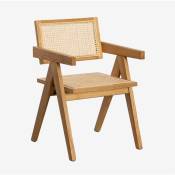 Chaise de salle à manger avec accoudoirs en bois de