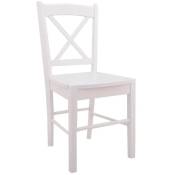 Chaise en bois d'hévéa blanc - Blanc - Lúzete