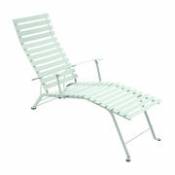 Chaise longue pliable inclinable Bistro métal vert menthe / Accoudoirs - Fermob vert en métal