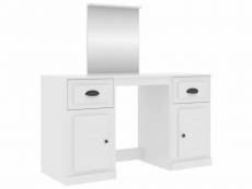 Coiffeuse design armoire de rangement avec miroir 130 x 50 x 132,5 cm blanc helloshop26 02_0006414