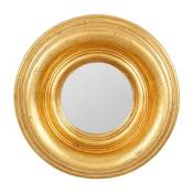 Cote Table - Miroir convexe Drachma rond doré 21cm