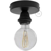 Creative Cables - Fermaluce Métal, avec support de lampe fileté E27, source lumineuse murale ou plafonnier en métal Avec ampoule - Noir - Avec ampoule