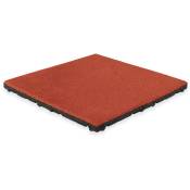 Dalle en caoutchouc avec couche supérieure en EPDM - 50 x 50 cm - 45 mm - Rouge (RAL 3016) - Rouge