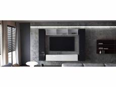 Ensemble de 4 meubles suspendus noir mat / blanc mat