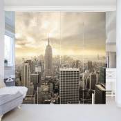 Ensemble de rideaux coulissants - Manhattan Dawn - 4 Rideaux à panneaux Dimension: 250 x 240cm (4 rideaux á 250 x 60cm), Système de montage: montage