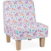 Fauteuil enfant avec motifs de lama, petite chaise pieds en bois, hlp : 60 x 45 x 52 cm, multicolore - Relaxdays