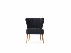 Fauteuil style scandinave wapedale velours anthracite